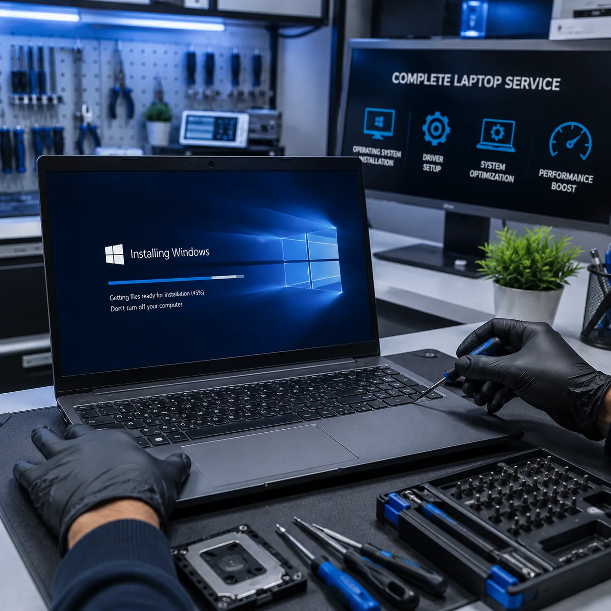 Operating System Installation, Driver Setup & Complete Laptop Service